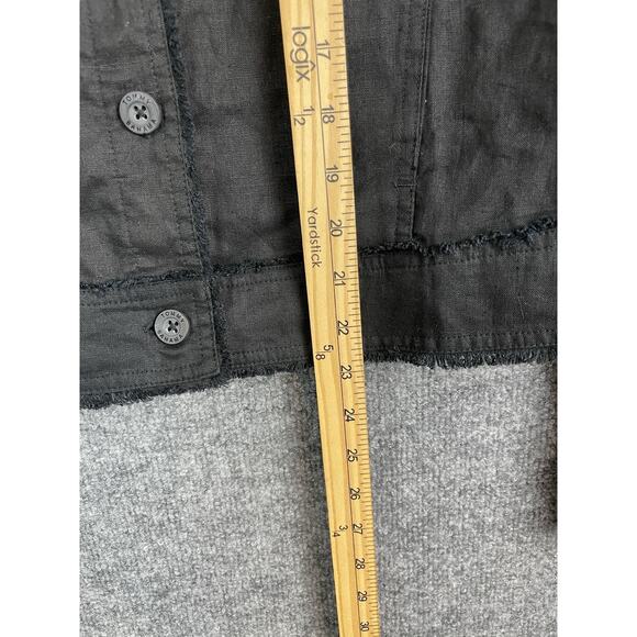 Tommy Bahama Large Two Palms Linen Raw-Edge Jacket Black - Picture 3 of 11
